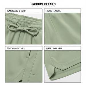 New Arrival Double <b>Layer</b> Fitness Shorts for Men's Leisure Activities and Running compression <b>layer</b> short - Product Image 6