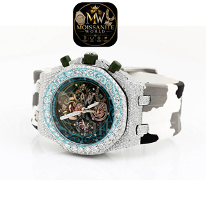 Iced Moissanite Quartz Watch for Men Stainless Steel Case Sapphire <b>Crystal</b> Dial 10 Bar <b>Water</b> Resistant Diamond Hip Hop Luxury - Product Image 3