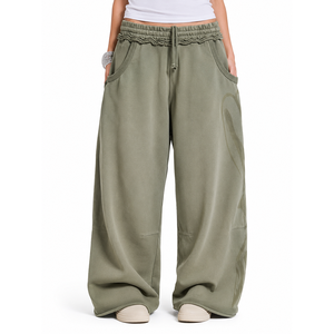 Pantalones Deportivos Holgados Color Gris Jaspeado Premium para Hombre y Mujer, Pantalones Jogger Unisex de Pierna Ancha y Estilo Urbano en Varios Colores - Product Image 2
