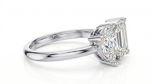 <b>Emerald</b> Cut Diamond and <b>Emerald</b> Cut Diamond <b>Ring</b> For Women Engagement Classic Style Lab Grown Diamonds - Product Image 4