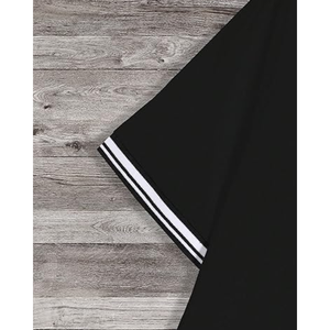 Camiseta de hombre con estampado de letras Crown, ribete a rayas, manga corta, cuello redondo, informal, de verano - Product Image 3