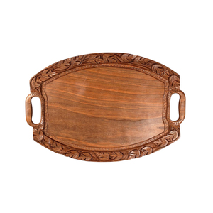 Plateau de service en bois de style marocain fait main, décoration de table basse, plateau de service pour la maison, la cuisine et les occasions spéciales, en vente - Product Image 2