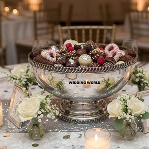 Bol à chocolat décoratif en métal de luxe, forme ronde, design élégant, bol à bonbons fantaisie, bol à chocolat décoratif classique et élégant - Product Image 6