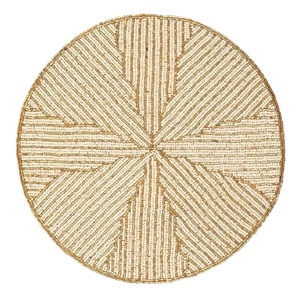 Hot Selling Handcrafted Glass Beaded <b>Table</b> <b>Mat</b> Beaded Charger Plate Beaded Place <b>Mats</b> Christmas Special Events and Home Decor - Product Image 1