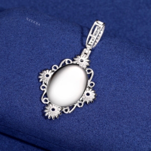 Pendentif personnalisé en moissanite avec photo de fleur, pendentif personnalisé avec image en moissanite, pendentif personnalisé serti de pierres, pendentif portrait personnalisé - Product Image 6