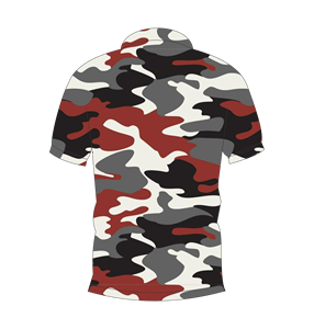 Camisa polo con estampado de camuflaje en rojo, negro y gris para hombre, camisa de golf informal de manga corta para verano - Product Image 2