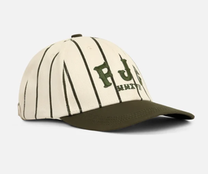 Gorra de Béisbol Vintage a Rayas con Logotipo Bordado, Ajustada, de 5 Paneles, en Tela Común para Adultos, para Uso Casual en Todas las Estaciones - Product Image 1