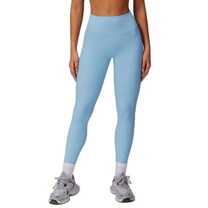 2025 Ribbed New <b>Butt</b> <b>Lifting</b> Knitted Nude Peach High Waist Tummy Control Exercise Ribbed <b>Leggings</b> for Women Yoga Workout Sports - Product Image 1