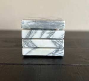 Most Selling Arabescato Corchia <b>Marble</b> Square Coaster <b>Set</b> With Natural Finish For Luxury Home Decor <b>Coffee</b> <b>Table</b> and Drink Use - Product Image 3