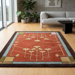 Alfombra de Lana Hecha a Mano con Diseño Floral de Terracota, Estilo Vintage, para Sala de Estar o Dormitorio, Decorativa - Product Image 5