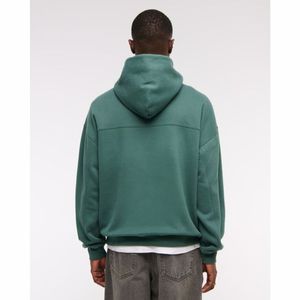 Sweat-shirt à capuche oversize pour homme en molleton uni avec poche, décontracté, pull d'automne, coupe classique, 100 % coton tricoté - Product Image 3