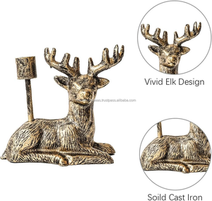 Bougeoir inclinable moderne de style vintage en forme de cerf rustique en or Bougeoir décoratif pour la décoration intérieure - Product Image 2