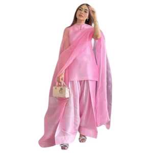 Ropa india y pakistaní lista para usar, ropa étnica de fiesta, diseño de Punjabi Shalwar Kameez, vestidos Anarkli rectos e informales para mujer, para chicas. - Product Image 1