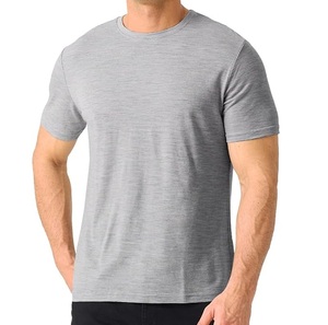 Wholesale Custom 100% Merino Wool <b>Men's</b> T-Shirt Breathable Eco-Friendly Quick Dry <b>Base</b> <b>Layer</b> Soft Wicking Customizable - Product Image 1