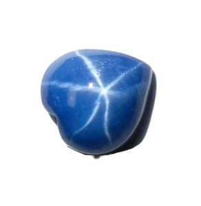 Zafiro Azul Estrella de 7x7 mm, 2 Quilates, Creado en Laboratorio, Cabujón Pulido con Efecto de Estrella de 6 Puntas para Joyería - Product Image 4