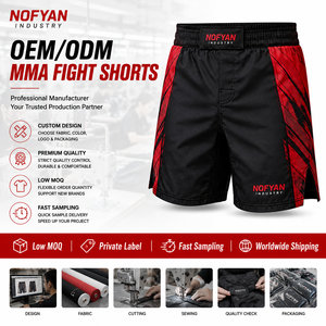 กางเกงชกมวย MMA แบบสั่งทำพิเศษสำหรับผู้ชาย ผ้าสี่ทิศทาง ยืดหยุ่นได้ดี เหมาะสำหรับ BJJ ยิมนาสติก ชกมวย ฝึกซ้อม รับผลิตแบบ OEM ODM - Product Image 6