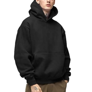 Sweat à capuche ample en molleton French Terry sans cordon, marron uni, 100% coton épais, haute qualité, coupe oversize, lourd, 2026 - Product Image 2
