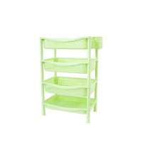Étagère rectangulaire en plastique PP durable et écologique multi-usages pour la cuisine, le salon, la salle de bain, à quatre niveaux, empilable, rangement moderne