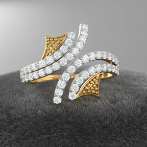 Trendy Geometric Swirl Design Gold <b>Ring</b> Elegant S-Shape Bypass <b>Finger</b> Fine Jewelry - Product Image 3