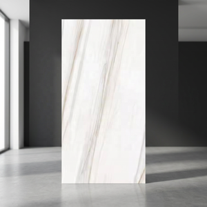 Carreaux de dalle en pierre frittée haute brillance blanche Fludic 1600x3200mm 64x128in mur de sol incassable porcelaine de granit artificiel - Product Image 6
