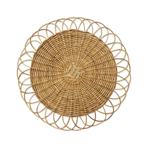 Rustic Rattan <b>Table</b> <b>Mat</b> Hand-Made <b>Round</b> Placemat for Country Style Home Decor Durable Heat Insulation Underplate - Product Image 1