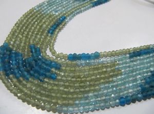 Perles facettées rondes en apatite naturelle multi-couleurs de 3 mm, vendues par brin de 13 pouces de long - Product Image 6