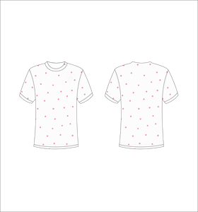 T-shirt blanc à pois pour homme, manches courtes, col rond, coupe classique, imprimé, polyester, style tricoté - Product Image 1