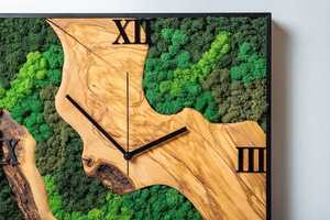 Customizable Simple Plant Wall <b>Clock</b> Handmade Natural Moss Wall <b>Clock</b> for Home Office Decor - Product Image 5