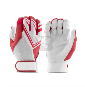 Custom Design White Leather Batting Glove Lightning Logo Right Hand <b>Padded</b> Hook Loop Closure Unisex Adult Training Use Quick-Dry - Product Image 5