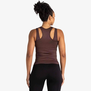 Manufacturer Wholesale <b>Women's</b> Solid Color Scoop Neck Knitted Tank Top Breathable Spandex Polyester Casual Wear - Product Image 2