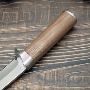 มีดใบตายทำมือ |   ใบมีดโค้งทำจากเหล็กกล้าไร้สนิมพร้อมด้ามไม้ขัดเงาและที่ครอบมีดสำหรับการล่าสัตว์เอาชีวิตรอดกลางแจ้ง - Product Image 2