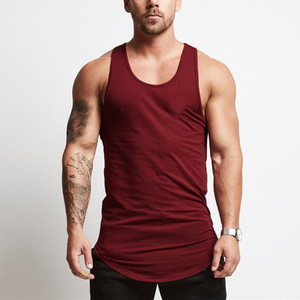 Customized Summer Tank <b>Top</b> for Men Fitness Gym Polyester Moisture Wicking Hip Hop Style with Hole Decoration and Badge - Product Image 1