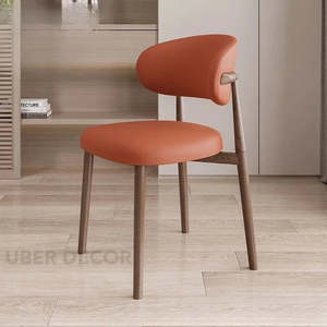 NORDLUX Chaise de salle à manger nordique moderne avec dossier incurvé pour la maison, la cuisine et le restaurant. - Product Image 3