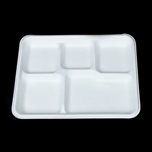 Eco Friendly Bagasse Disposable Square <b>Plates</b> Compostable Waterproof Food Tray for <b>Camping</b> Party Restaurant - Product Image 3