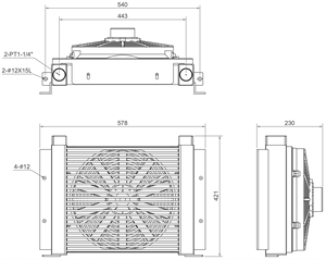 Système de refroidissement hydraulique personnalisé, longue durée de vie, échangeur de chaleur à plaques à ailettes refroidi par air en aluminium, origine Taïwan - Product Image 2