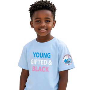 Camiseta Juvenil Azul de Manga Corta con Cuello Redondo y Diseño Gráfico para la Escuela, Ropa Cómoda para Uso Diario - Product Image 2