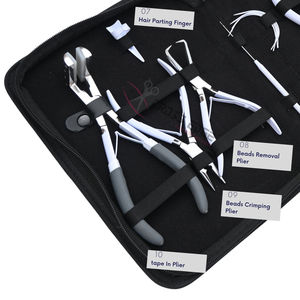 Kit d'outils et d'accessoires premium pour extensions de cheveux blancs avec pince à pression pour bandes adhésives, pince de fermeture pour micro-perles, peigne à queue et outil de séparation des mèches - Product Image 4