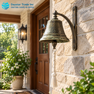 Campana de Pared Metálica de Bronce Daystar Trade, Diseño Rústico con Escenas de la Naturaleza, Decoración para Entrada, Hogar, Interior/Exterior, Personalizable - Product Image 1