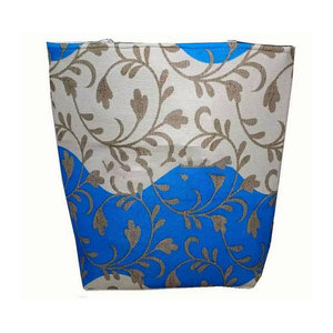 Sac fourre-tout en toile de coton réutilisable et écologique pour femme, grande capacité, imprimé personnalisé motif floral géométrique, idéal pour la plage et le shopping - Product Image 4