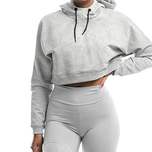 เสื้อครอปฮู้ดดี้ลำลองสีสันตามสั่ง ผลิตจากผ้าฝ้ายโพลีเอสเตอร์น้ำหนักเบา ผลิตในประเทศปากีสถาน - Product Image 2