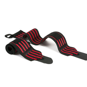 Sangles de soutien du poignet à rayures blanches et rouges, fermeture à boucle réglable, protège-paume pour la musculation, l'entraînement en force, unisexe - Product Image 5