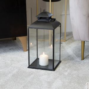 2025 Trending Design Modern Black Metal Frame <b>Square</b> Glass Handmade <b>Candle</b> Lanterns for Home and Christmas Decorations - Product Image 2