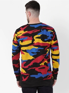 Suéter de Punto para Hombre, Cuello Redondo, Estampado de Camuflaje, Corte Ajustado, Manga Larga, Informal para Otoño, 100% Poliéster - Product Image 3