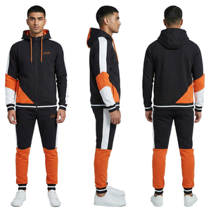 Mens Red Black Printed Winter Tracksuit Set <b>Zip</b> Jacket Pants Two Piece Outfit Streetwear Fashion Casual Sportswear 100% Cotton - Product Image 1