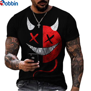 Camiseta de Hombre con Diseño 3D Divertido y Logotipo Frontal, Tela de 300g, Cuello Redondo, Manga Corta, Transpirable, con Estampado Facial - Product Image 5