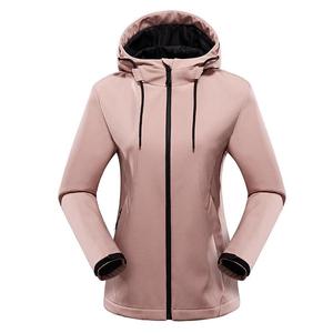 Good Quality Winter Women's <b>Soft</b> <b>Shell</b> <b>Jacket</b> Stand Collar Zipper Closure Thick Design Windproof <b>Hooded</b> Custom Printed Logo - Product Image 4