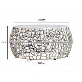 Mesa de Centro Redonda Moderna y Elegante con Tapa de Vidrio Templado y Estructura Metálica, Mueble Decorativo Contemporáneo para Sala de Estar - Product Image 2
