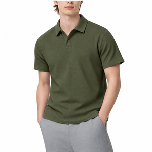 Cotton <b>Waffle</b> Knit Anti-Wrinkle Pocket Embroidery Smart Casual for <b>Shirt</b> for Men - Product Image 2