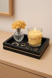 Elegant Home Decorative Serving <b>Tray</b> for <b>Snacks</b> Dry Fruits Vanity Storage Organizer - Product Image 5