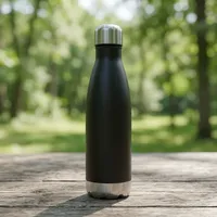 Bouteille d'eau sport en acier inoxydable à isolation sous vide, étanche, à double paroi, forme cola, réutilisable, pour boissons chaudes et froides, noire